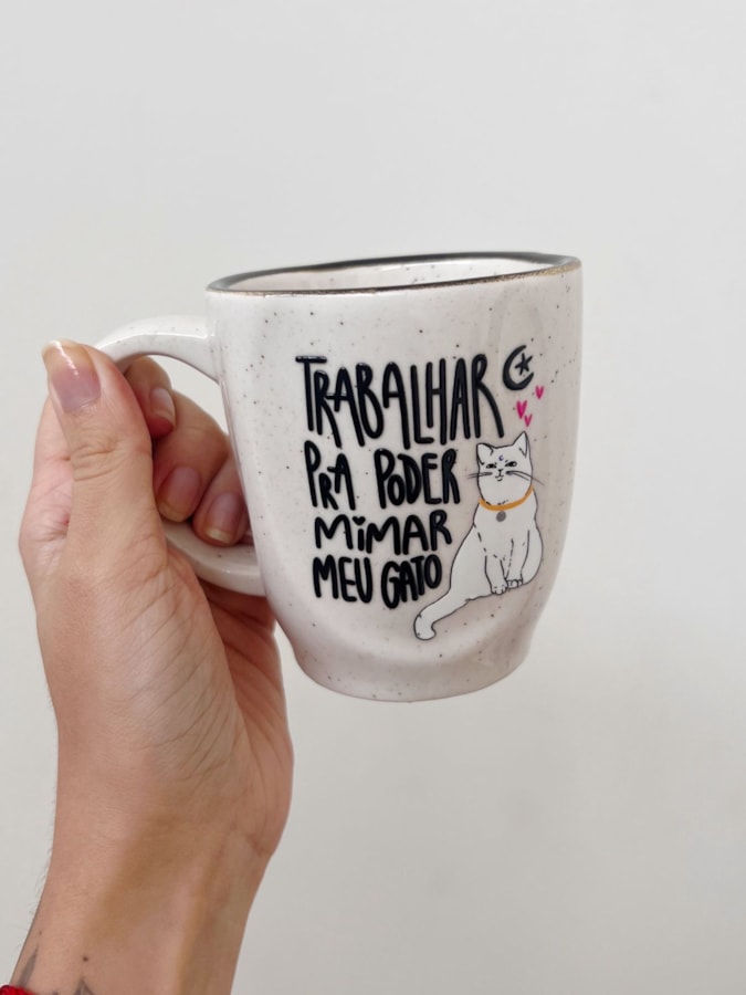Caneca Névoa - Mimar meu gato - 260ml — imagem 1