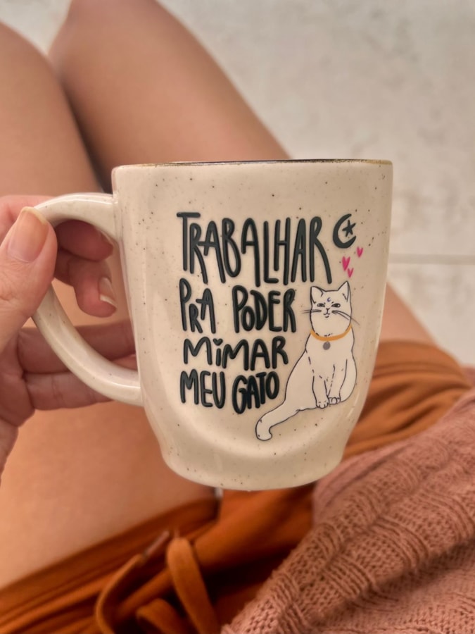 Caneca Névoa - Mimar meu gato - 260ml — imagem 2
