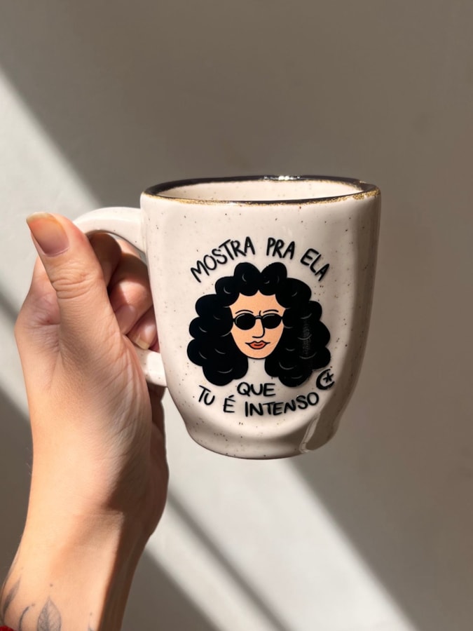 Caneca Névoa - Mostra pra ela que tu é intenso - 260ml — imagem 1