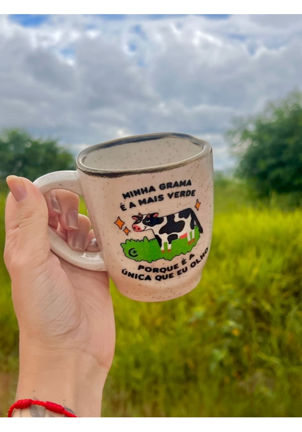 Caneca Névoa - Vaca Grama Verde - 260ml