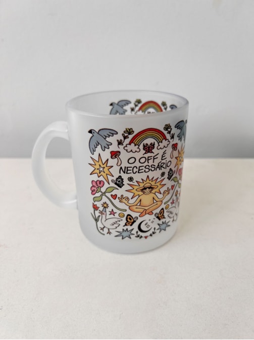 Caneca O Off é Necessário - Vidro Jateado