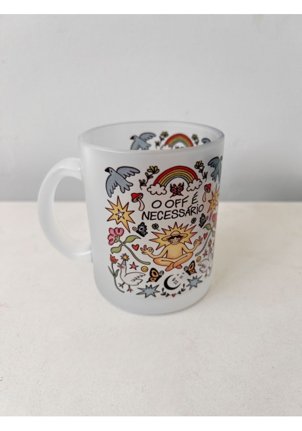 Caneca O Off é Necessário - Vidro Jateado