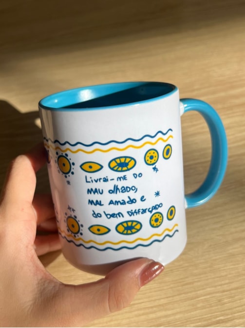 Caneca Olho Grego - Alça Azul