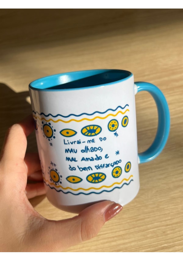 Caneca Olho Grego - Alça Azul