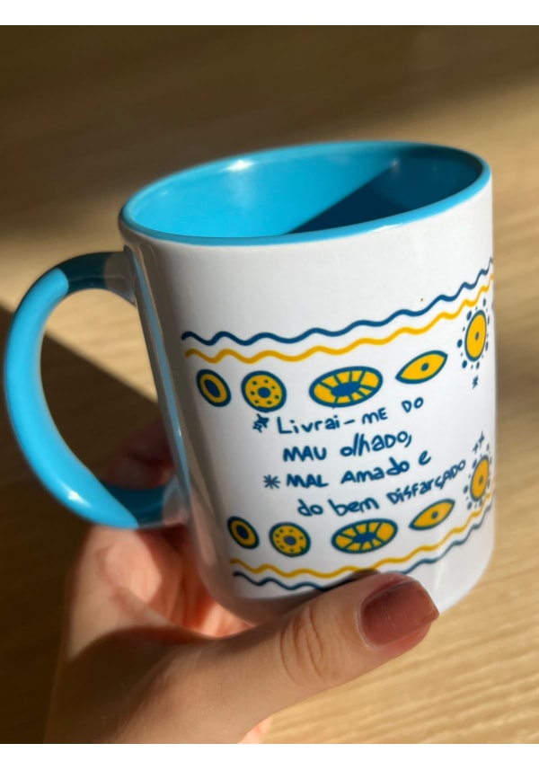 Caneca Olho Grego - Alça Azul