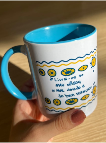 Caneca Olho Grego - Alça Azul