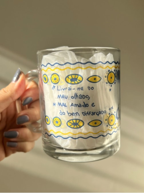 Caneca Olho Grego de Vidro