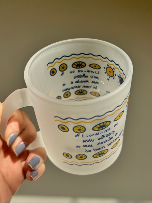 Caneca Olho Grego - Vidro Jateado