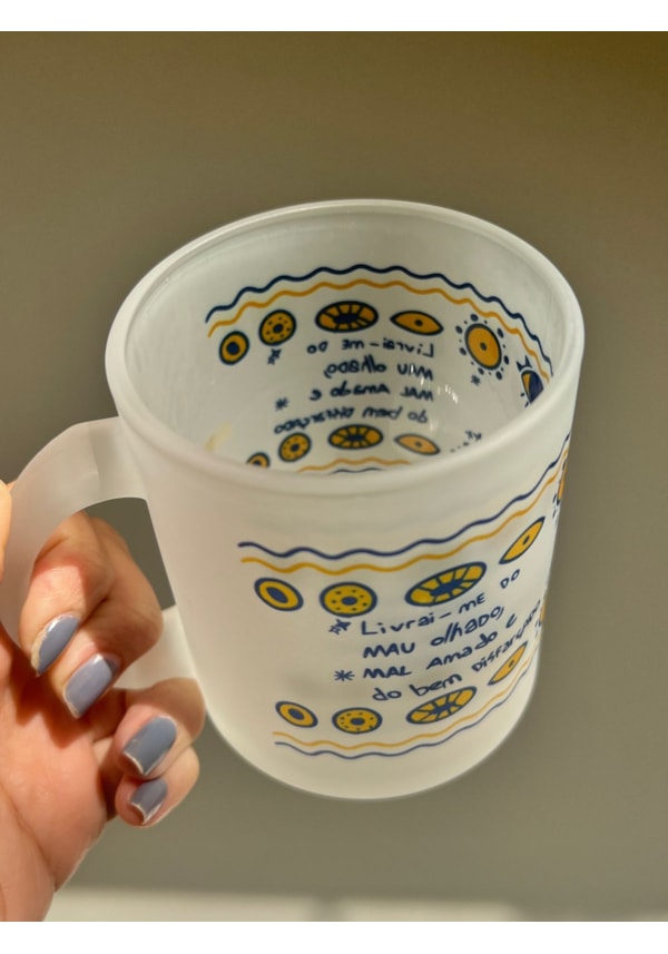 Caneca Olho Grego - Vidro Jateado