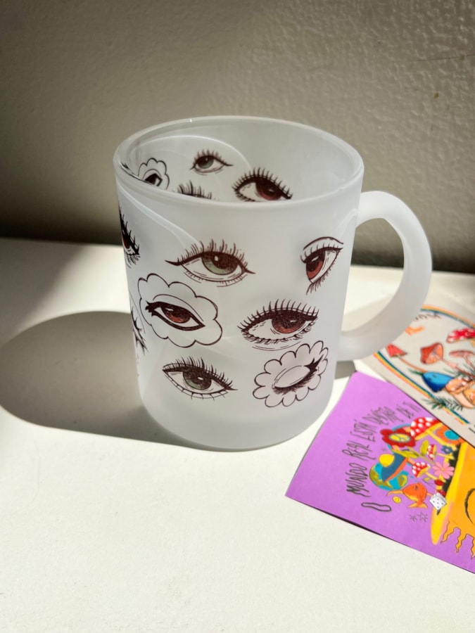 Caneca Olhos Hipnotize - Vidro Jateado — imagem 1