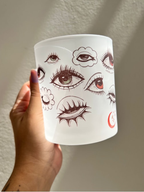 Caneca Olhos Hipnotize - Vidro Jateado