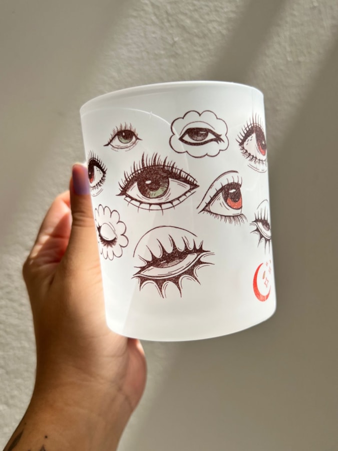 Caneca Olhos Hipnotize - Vidro Jateado — imagem 2