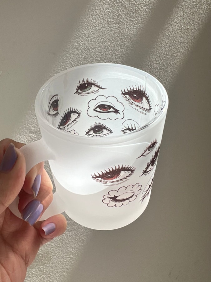 Caneca Olhos Hipnotize - Vidro Jateado — imagem 3