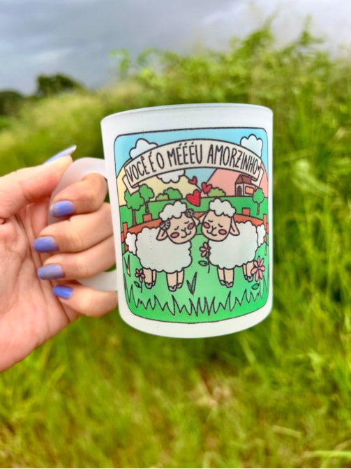 Caneca Ovelha - Vidro Jateado