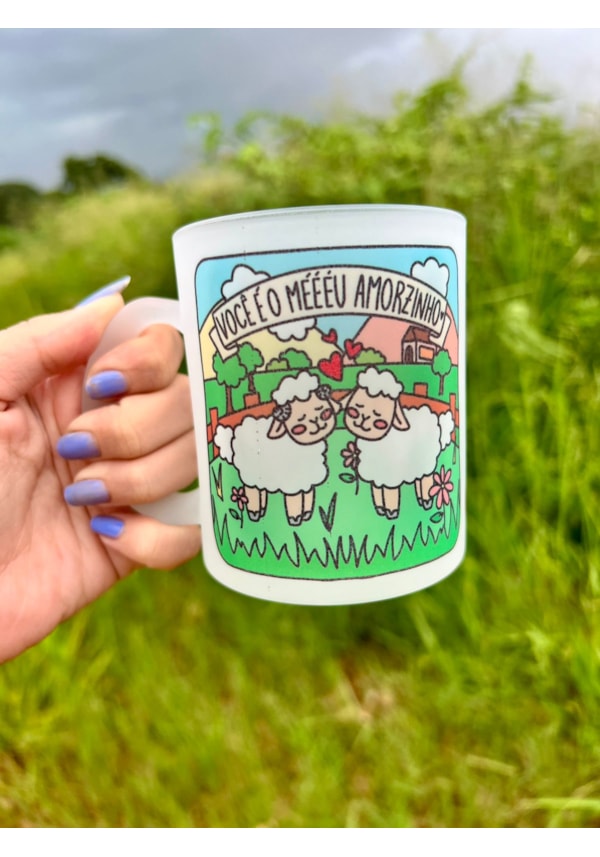 Caneca Ovelha - Vidro Jateado