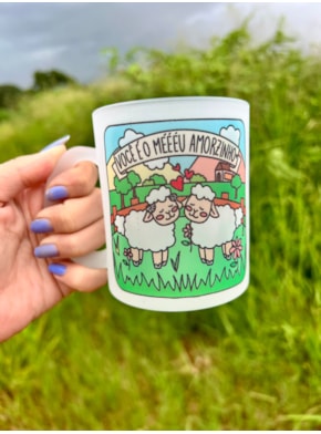 Caneca Ovelha - Vidro Jateado