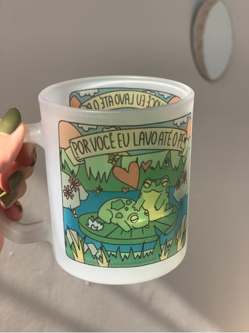 Caneca Por Você eu Lavo até o Pé - Vidro Jateado