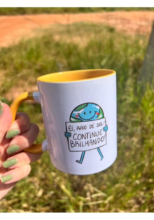Caneca Raio de Sol - Alça Amarela
