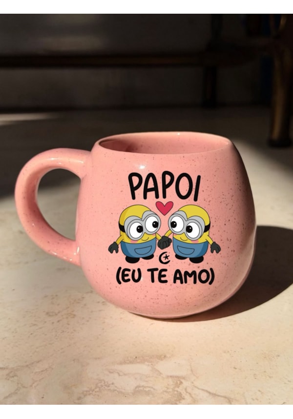 Caneca Redonda Rosa - Minions Papoi - 300ml