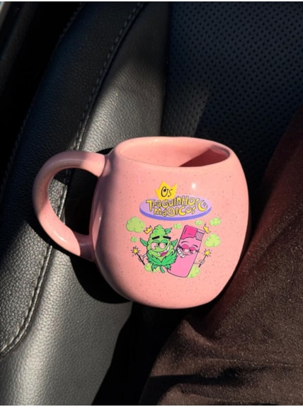 Caneca Redonda Rosa - Traguinhos Mágicos - 300ml