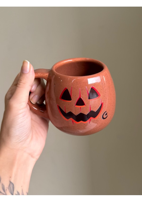 Caneca Redonda Terracota - Abóbora - 300ml