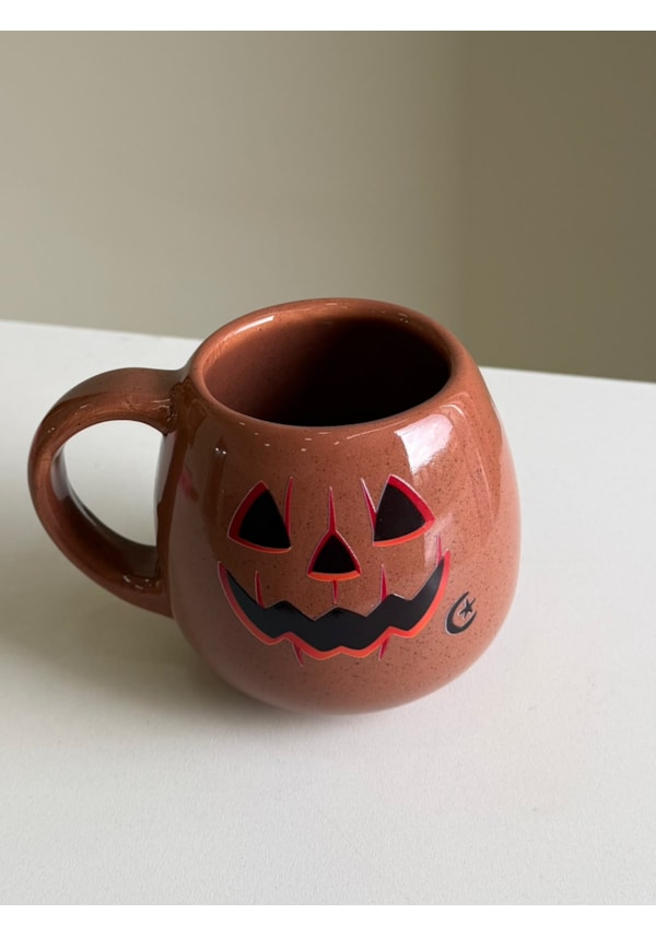 Caneca Redonda Terracota - Abóbora - 300ml