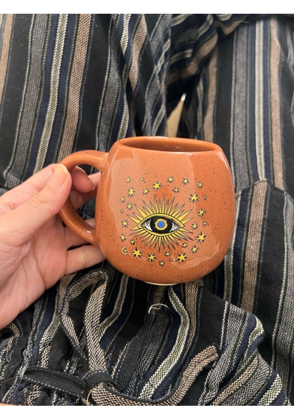 Caneca Redonda Terracota - Olho - 300ml