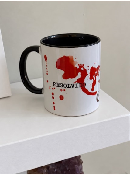 Caneca Resolvido - Alça Preta