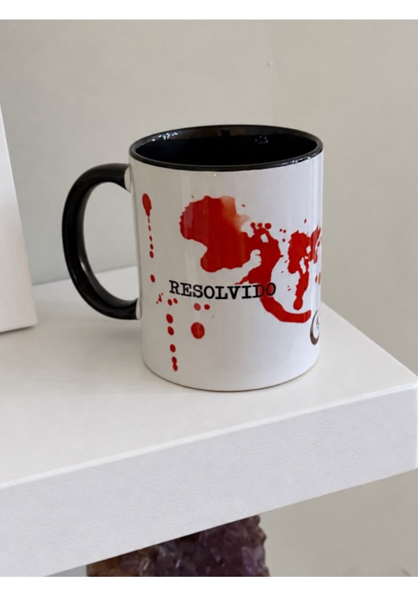 Caneca Resolvido - Alça Preta