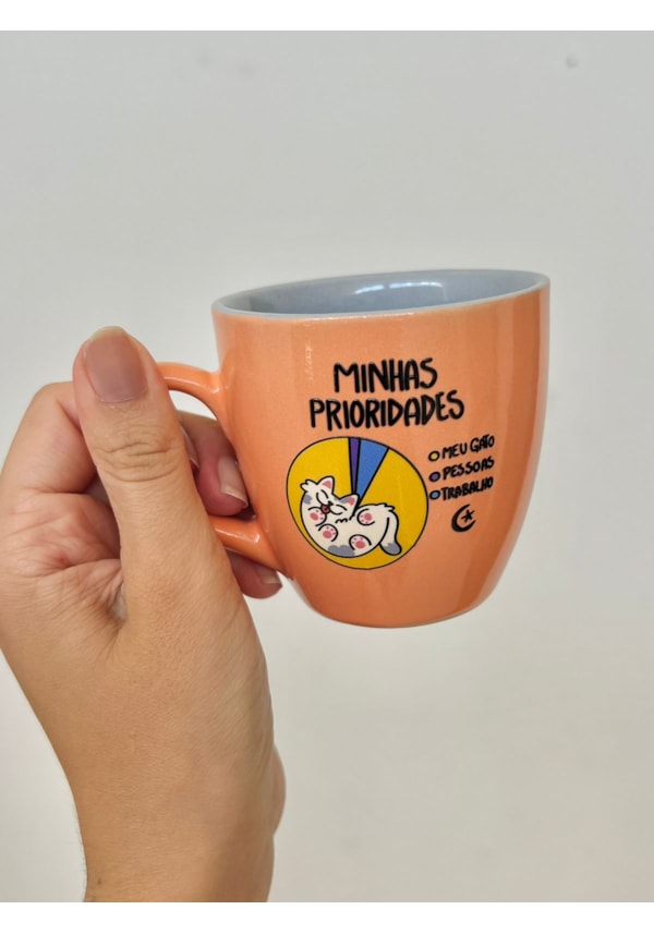 Caneca Salmão minhas Prioridades - 180ml