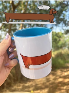 Caneca Salsicha - Alça Azul