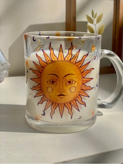 Caneca Sol e Lua de Vidro