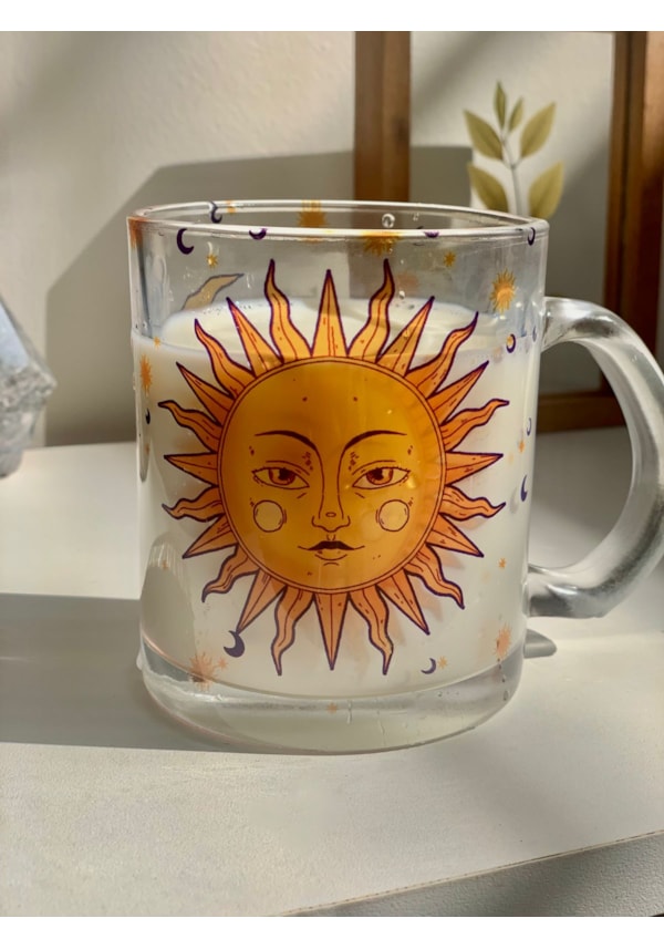 Caneca Sol e Lua de Vidro