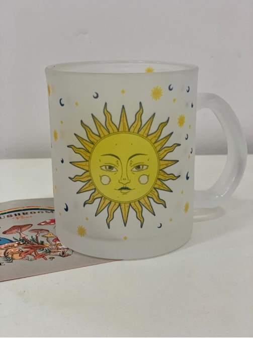 Caneca Sol e Lua - Vidro Jateado
