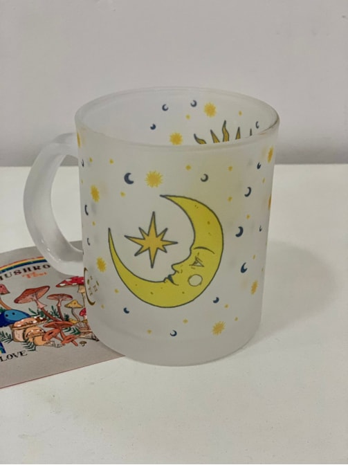 Caneca Sol e Lua - Vidro Jateado