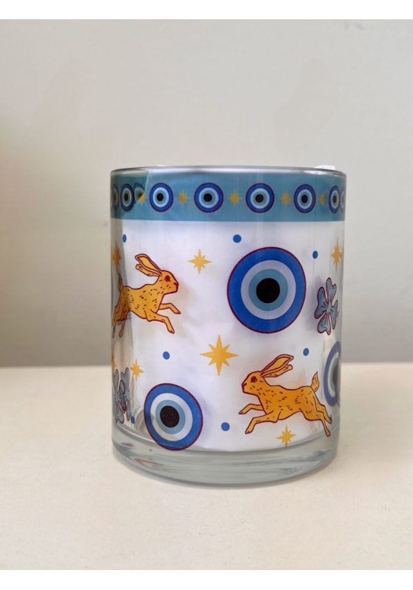Caneca Sorte, Olho Grego e Lebre de Vidro