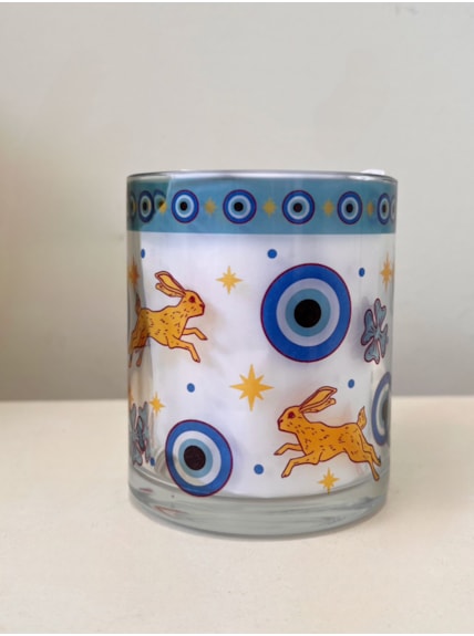 Caneca Sorte, Olho Grego e Lebre de Vidro