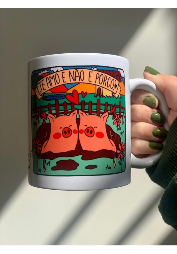 Caneca Te Amo e Não É Porco