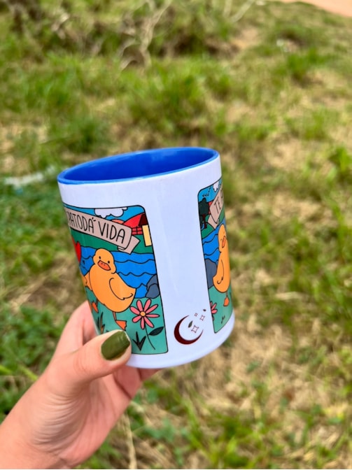 Caneca Te Amo Patodavida - Alça Azul
