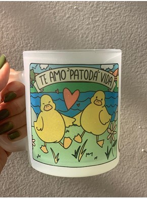 Caneca Te Amo Patodavida - Vidro Jateado