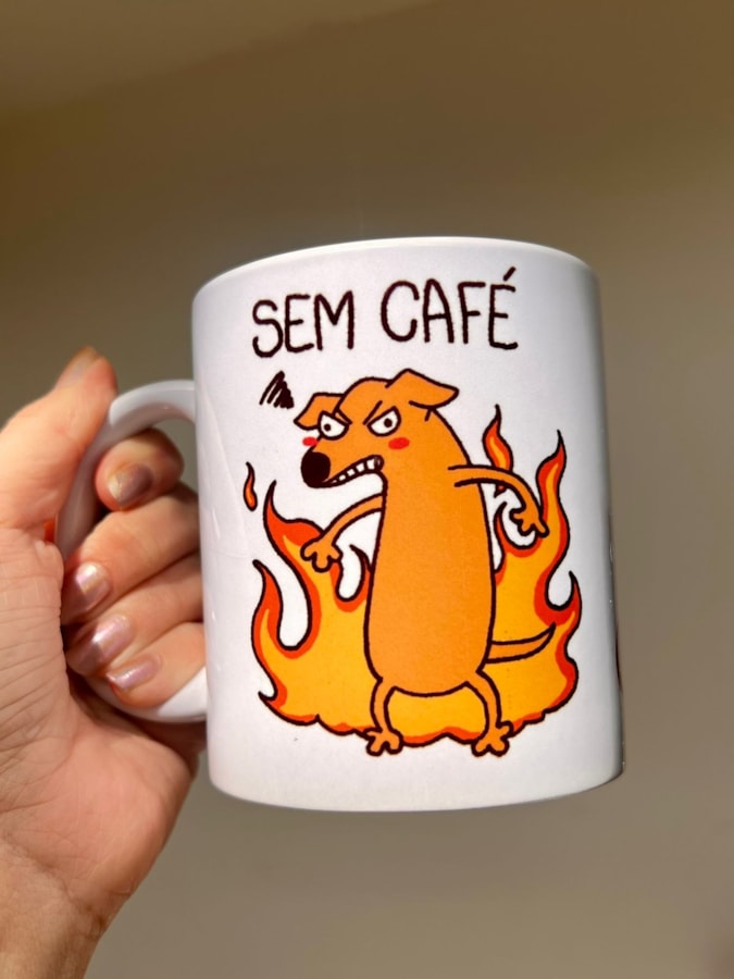 Caneca Vira lata com e sem café — imagem 1