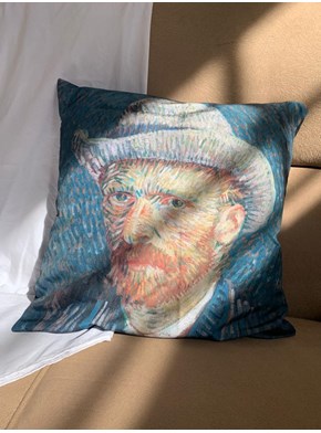 Capa de Almofada Van Gogh - Autorretrato com Chapéu de Palha