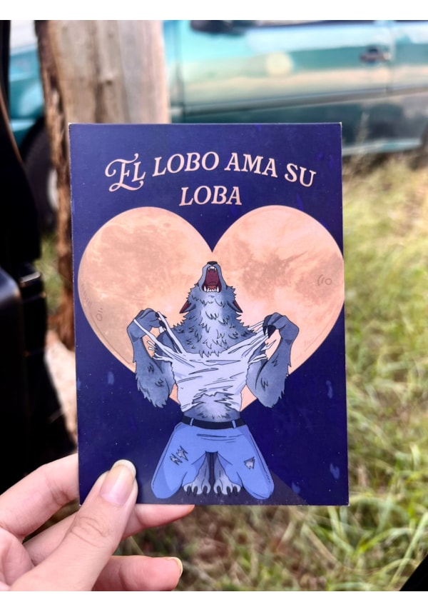 Cartão El Lobo ama su loba
