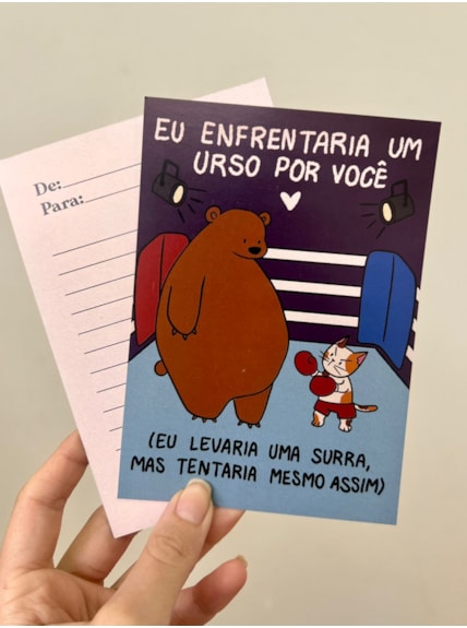 Cartão Enfrentaria Um Urso