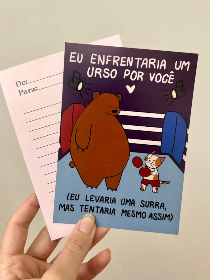 Cartão Enfrentaria Um Urso — imagem 2
