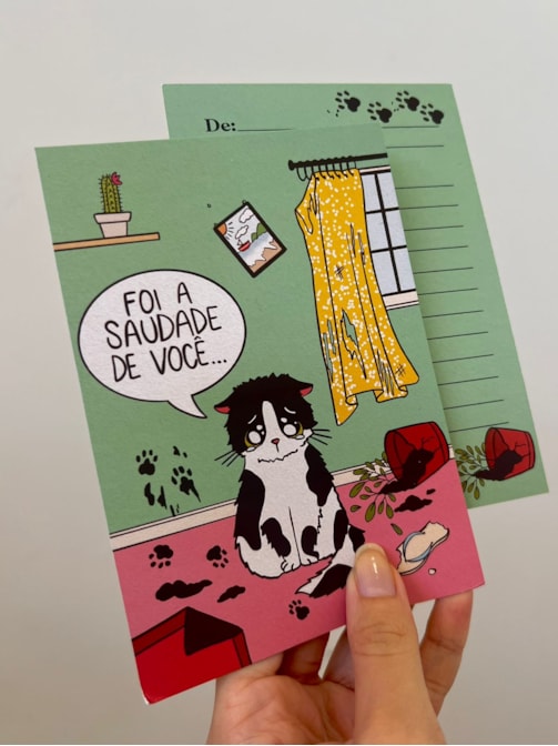 Cartão Gato Saudade