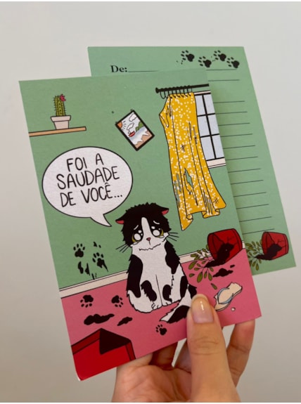 Cartão Gato Saudade