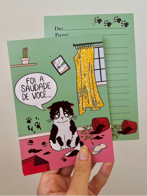 Cartão Gato Saudade