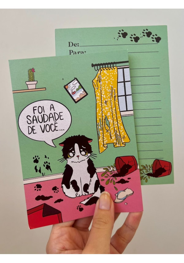 Cartão Gato Saudade