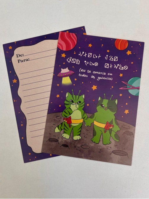 Cartão Gatos Aliens